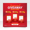 Giveaway contest social media post banner template