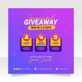 Giveaway contest social media post banner template