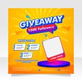 Giveaway contest social media post banner template