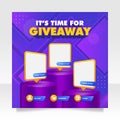 Giveaway contest social media post banner template