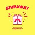 Giveaway enter to win banner template design for social media post or website. Royalty Free Stock Photo