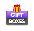 Giveaway Enter to Win. Gift box Poster for social media post or website banner. Vector illustration. Royalty Free Stock Photo