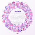 GIveaway or gifts concept in circle