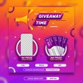 Giveaway invitation contest social media square banner template