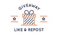 Giveaway logo, poster for social media. Giveaway - like and repost poster with gift box icon Royalty Free Stock Photo