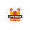 Giveaway logo template for social media post or website banner.