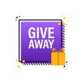 Giveaway logo template for social media post or website banner.