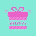 Giveaway poster template design for social media post or website banner. Gift box vector illustration with modern Royalty Free Stock Photo