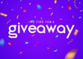 Giveaway raffle day poster design. Give away contest prize flyer announcement concept Royalty Free Stock Photo