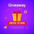 Giveaway raffle day poster design. Give away contest prize flyer announcement concept Royalty Free Stock Photo