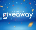 Giveaway raffle day poster design. Give away contest prize flyer announcement concept Royalty Free Stock Photo