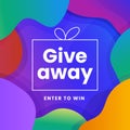 Giveaway simple poster template design for social media post with colorful abstract liquid background vector illustration Royalty Free Stock Photo