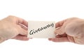 Giveaway text concept Royalty Free Stock Photo