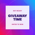 Giveaway time enter to win social media poster background template with colorful modern abstract shape vector illustration Royalty Free Stock Photo