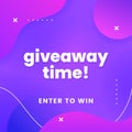 Giveaway time modern trendy background for social media poster template design. abstract fluid geometric shape element with Royalty Free Stock Photo