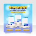 Giveaway winner announcement social media post banner template