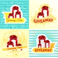 Giveaway winner poster set Royalty Free Stock Photo