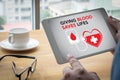 GIVING BLOOD SAVES LIFES Blood Donation Give Life Royalty Free Stock Photo