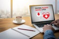 GIVING BLOOD SAVES LIFES Blood Donation Give Life Royalty Free Stock Photo