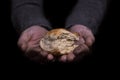 Giving bread. Poverty concept. Royalty Free Stock Photo