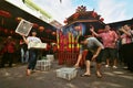 Giving freedom to some birds during Chinese New Year`s Eve, Jakarta