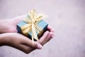 Giving gift box in with hands On special days for special perso Royalty Free Stock Photo