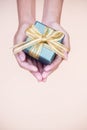 Giving gift box in with hands On special days for special perso Royalty Free Stock Photo