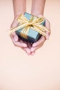Giving gift box in with hands On special days for special perso Royalty Free Stock Photo