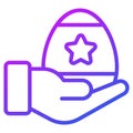 giving hand, Easter egg thin line icon