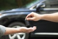 Giving and receiving car key