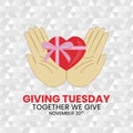 Giving Tuesday background design with hands giving a gift Royalty Free Stock Photo