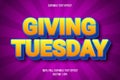 Giving Tuesday editable text effect comic style Royalty Free Stock Photo