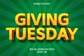 Giving Tuesday editable text effect comic style Royalty Free Stock Photo