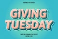 Giving Tuesday editable text effect comic style Royalty Free Stock Photo