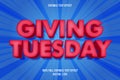 Giving Tuesday editable text effect comic style Royalty Free Stock Photo