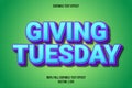 Giving Tuesday editable text effect comic style Royalty Free Stock Photo