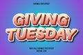 Giving Tuesday editable text effect comic style Royalty Free Stock Photo