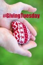 Giving Tuesday concept with red heart in hands Royalty Free Stock Photo