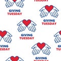 Giving Tuesday. Helping hand with heart shape Royalty Free Stock Photo