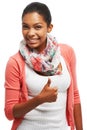 Giving you her approval. Portrait of a beautiful young woman showing you the thumbs up. Royalty Free Stock Photo