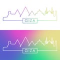 Giza city skyline. Colorful linear style.