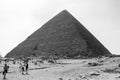 The ancient Egyptian Pyramid of Khufu with ruins, tombs and monuments in Giza, Cairo, Egypt