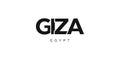 Giza in the Egypt emblem. The design features a geometric style, vector illustration with bold typography in a modern font. The Royalty Free Stock Photo