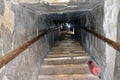 Details of the interior passages of The Bent Pyramid of king Sneferu, A unique example of early