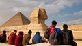 Tourists visit the Great Sphinx of Giza