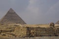 Giza, Egypt: Khafre Pyramid and Sphynx Royalty Free Stock Photo