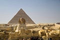 The Pyramids of Giza and great Sphinx in Egypt Royalty Free Stock Photo
