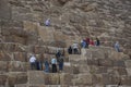 Giza, Egypt: Tourists at the Khufu Pyramid Complex Royalty Free Stock Photo