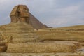 View of the Sphynx at the Khufu Pyramid Complex Royalty Free Stock Photo