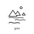 Giza icon. Trendy modern flat linear vector Giza icon on white b